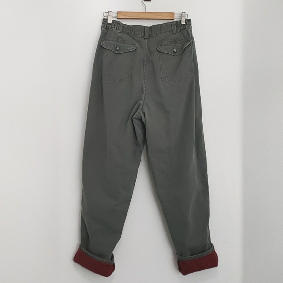 VINTAGE L.L. BEAN FLANNEL LINED PATHFINDER HIGH-WAISTED' PANTS, 100% COTTON, $45 - Picture 4 of 9